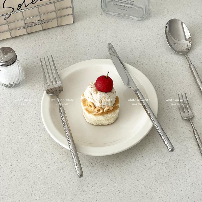 Cake Knife and Fork Set, High-end Light Luxury French 304 Stainless Steel Knife, Fork and Spoon Three-piece Set, Children's Dessert Spoon and Fork