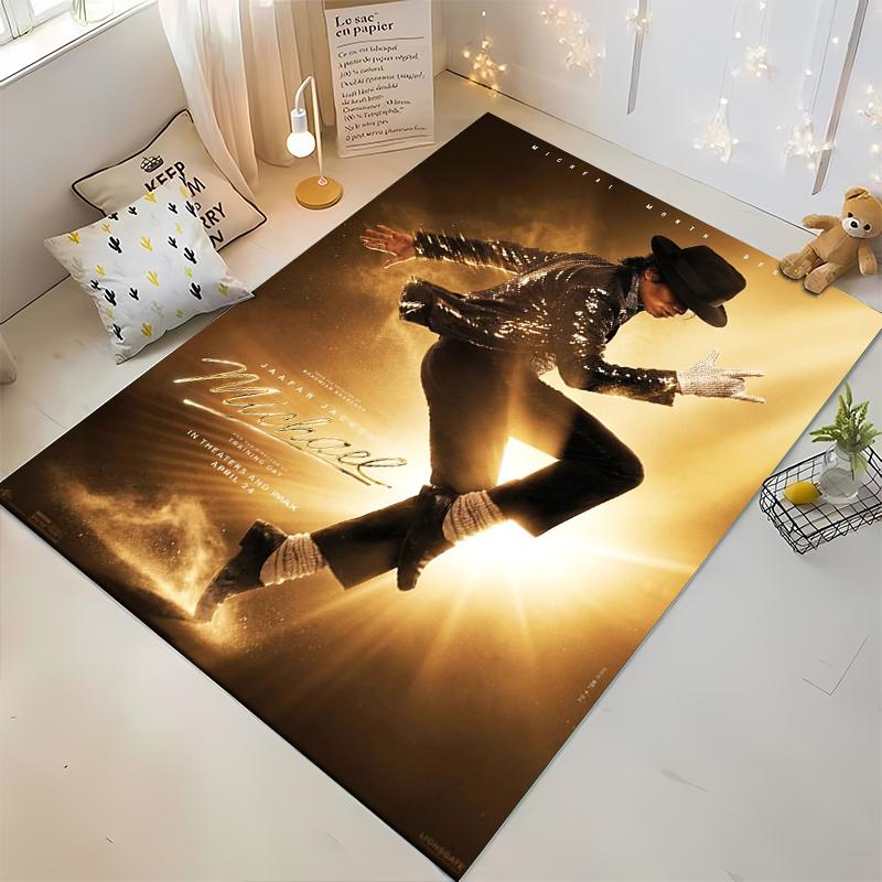 Dancing Figure with Hat In Golden Light Non-slip Rug Suitable for Living Room and Bedroom Sofas Sofas