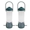 2 Set Bird Tube Feeder Plastic Transparent Hanging Finch Feeder Garden Decoration with 2 Vents 2