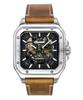 The Ollie Leather Strap Black Skeleton Dial Automatic I14503 Men's Watch