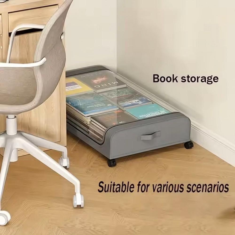 Large Capacity Underbed Storage Box Bed Bottom Shelf with Wheels Quilts Clothing Shoes Storage Multifunctional Storage Box