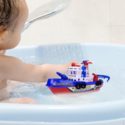 Kids Electric Fire Boat Toy Ferry Boat,Colorful Bathtub Dept Model Ship for Ages 3 &