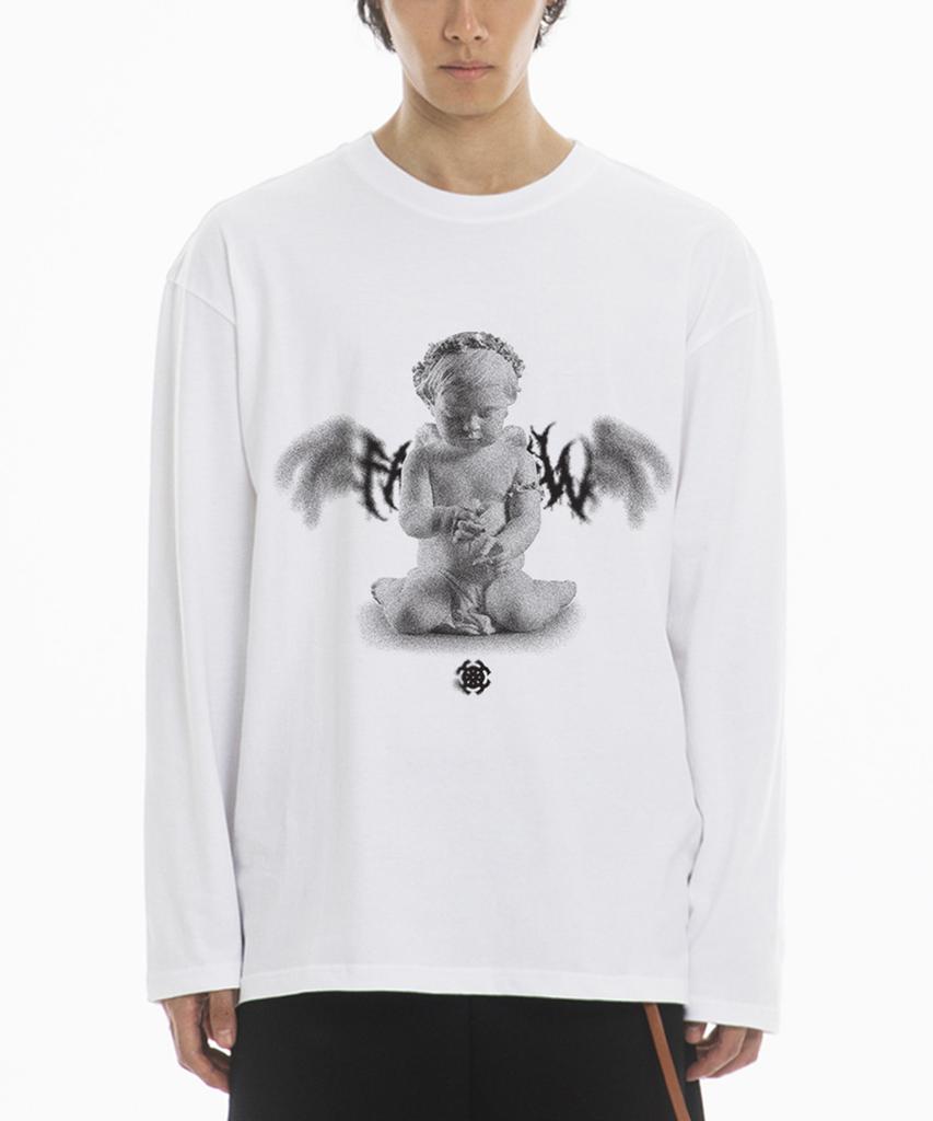Paensyo Demonic Angel Overfit Long Sleeve - White