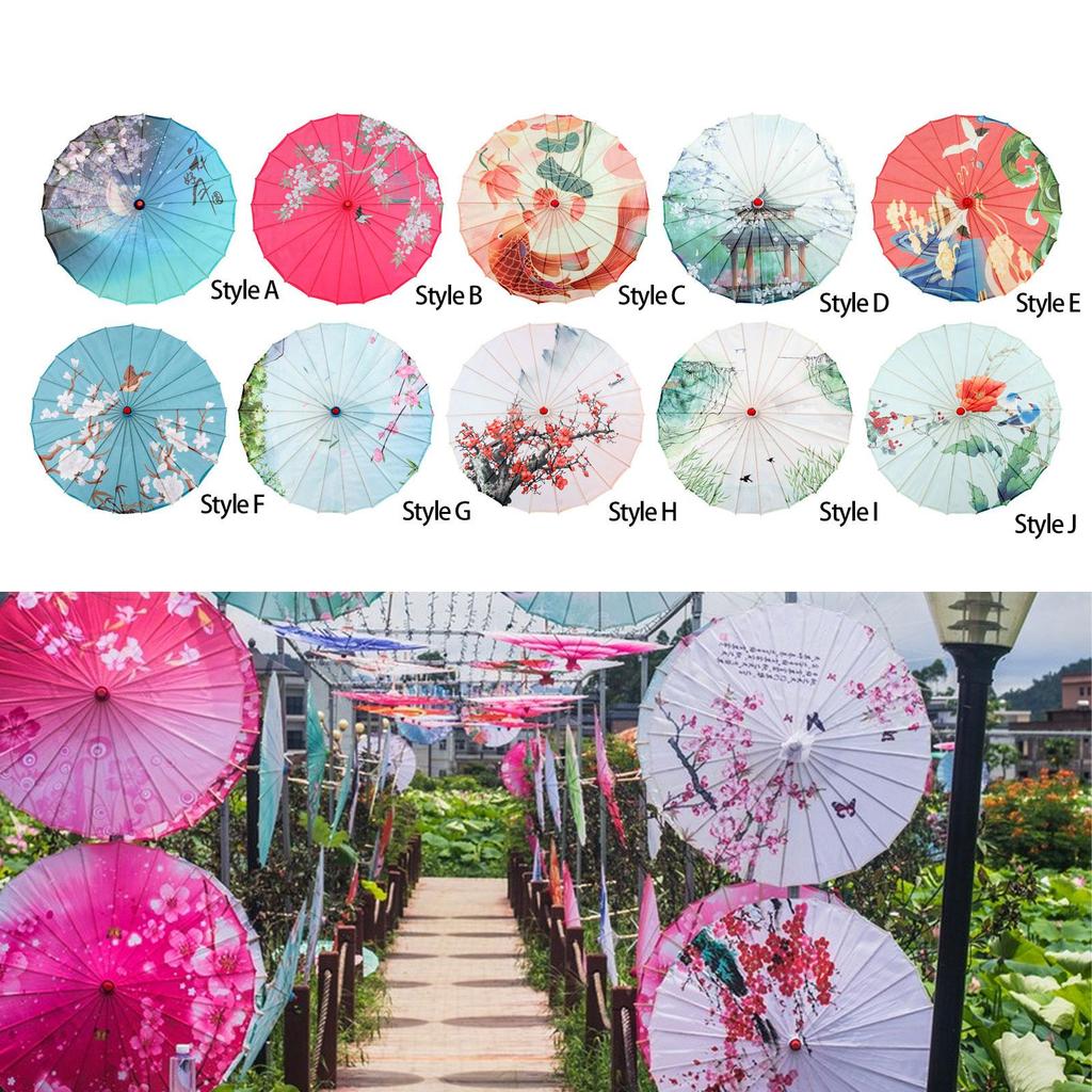 Chinese Japanese Art Classical Oiled Paper Umbrella ,Photo Props 32" Silk Umbrella for Dance,Photography, Costumes