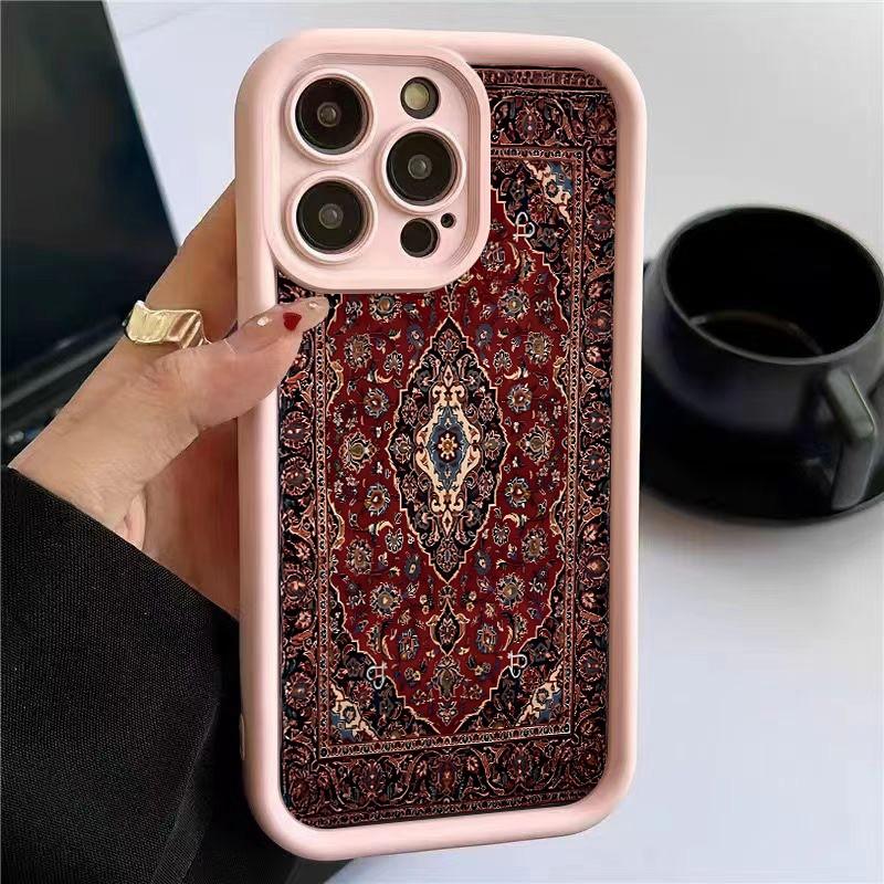 Vintage Pattern Bumper Phone Case For Samsung Galaxy S25 S24 S23 S22 S21 Ultra Plus FE Funda A16 A26 A36 A56 A55 A54 Candy Cover