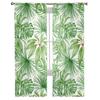 Green Flower Plant Leaves Window Treatment Tulle Modern Sheer Curtains for Kitchen Living Room the Bedroom Curtains Decoration