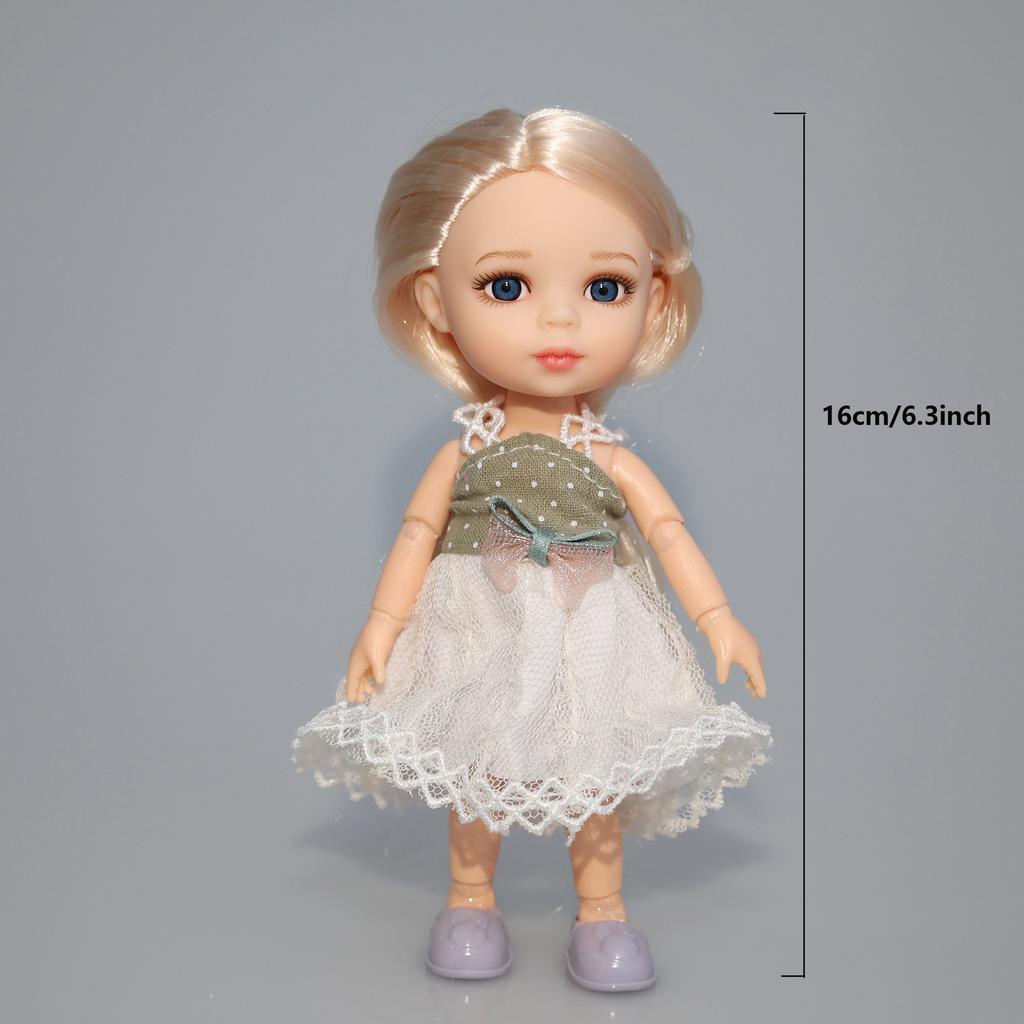 AKODEERD 16cm Girl Doll Mini Cute Fashion Doll With Clothes Ball Jointed Body Toys For Kids Birthday Gifts To Accompany