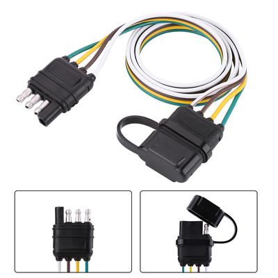 624V 4 Pin Flat Trailer Plug Socket Wiring Connector Adapter for Caravan Towbar Towing