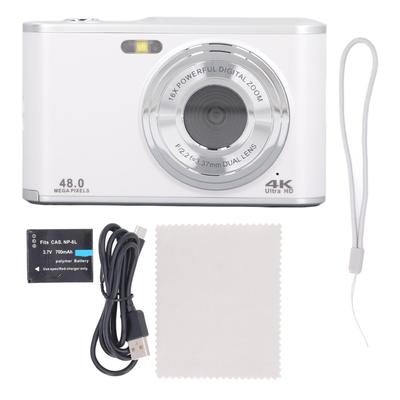מצלמת כיס 48MP 4K Ultra HD עדשה כפולה זום 16x פוקוס אוטומטי נגד רעידות מסך תצוגה IPS 2.4 אינץ'