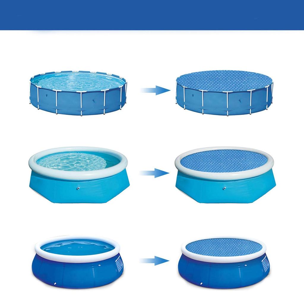 Round Pool Cover Round Ground Swimming Pool Cover Reusable Solar Covers Waterproof Inground Swim Pool Cover