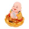 Solar Buddha Statue Solar Nodding Maitreya Car Ornament Decoration Shaking Head Toy for Wealth and