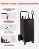 VEVOR 113.6L Fuel Gas Caddy, Carbon Steel, Portable Fuel Transfer Storage Tank with Manual Pump and 2 Wheels, Gasoline Diesel Can Container, for Cars