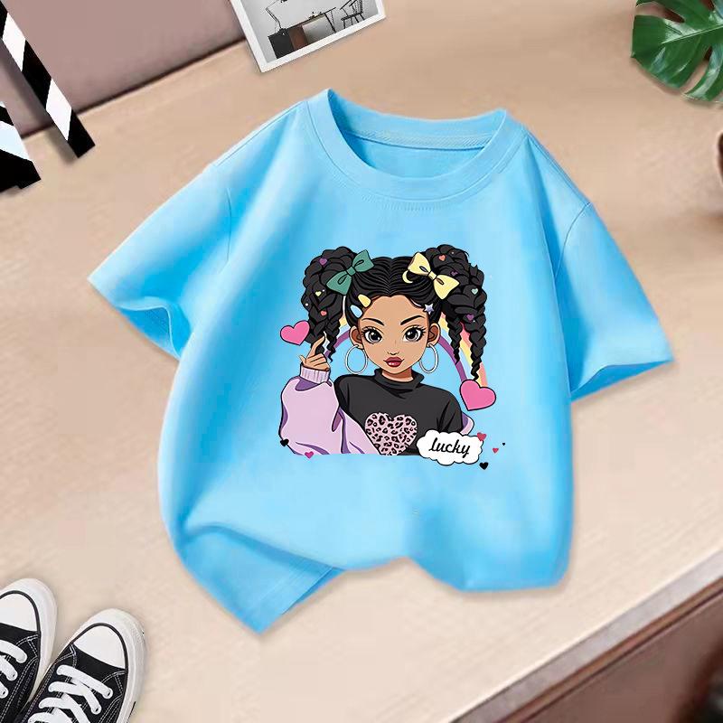 Children T-shirt Kid T Shirt 2-13Y Cool Girl Printed Kids 100% Cotton Clothes Tshirt Tops Tee