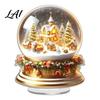 Winter Snow Scene Ornaments Christmas Apple Lollipop 2D Acrylic Figurine Ornament with Santa Waterproof Holiday Home Decor Inside Tabletop