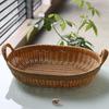 Imitation Rattan Fruit and Snack Basket - Versatile for Living Room, Kitchen, and Picnic Use.