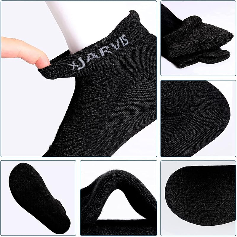 XJARVIS Half Terry Ankle Socks for Men & Women, Breathable Cotton, Unisex Solid Multicolor Sports Towel Socks Combo, Ide