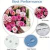 1Pc Pink Rose & Carnation Shower Curtain - Green Leaves, Polyester, 12 Hooks, Detailed Floral Design, Elegant Bathroom Decor