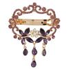 Hair Barrettes Elegant Style Alloy Resin Rhinestone Vibrant Colors Sturdy Durable Eye Catching Small Hair ClipsPurple