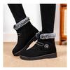 Women's High-Top Thermal Snow Boots with Velcro Fastening Fleece-Lined Women's Boots Casual Women's Shoes Autumn Style