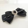 J.Lauren Black Ribbon Fabric Cubic Half Up Auto Hair Pin H0814
