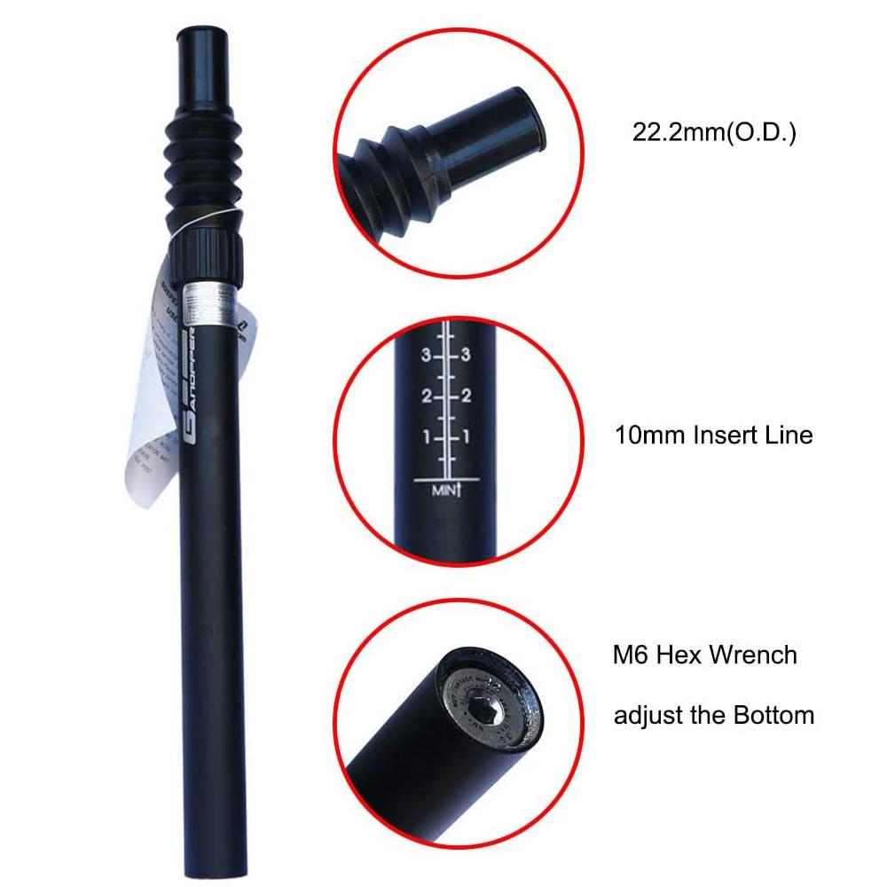 GANOPPER MTB Bicycle Damping Suspension Seatpost 25.4/27.2/28.6/30.4/30.9/31.6mm X350 Bike Seat post Shock Absorber Tube Setback