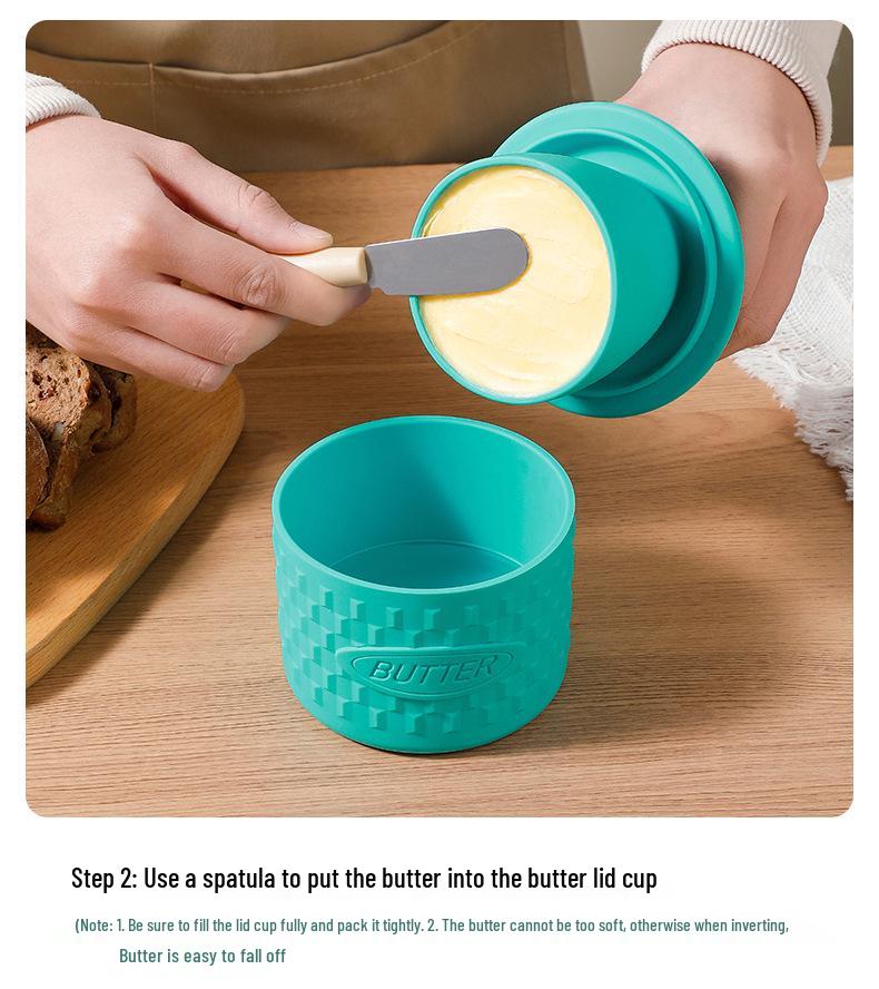 Silicone Sealed Butter Dish with Lid and Scale Lines