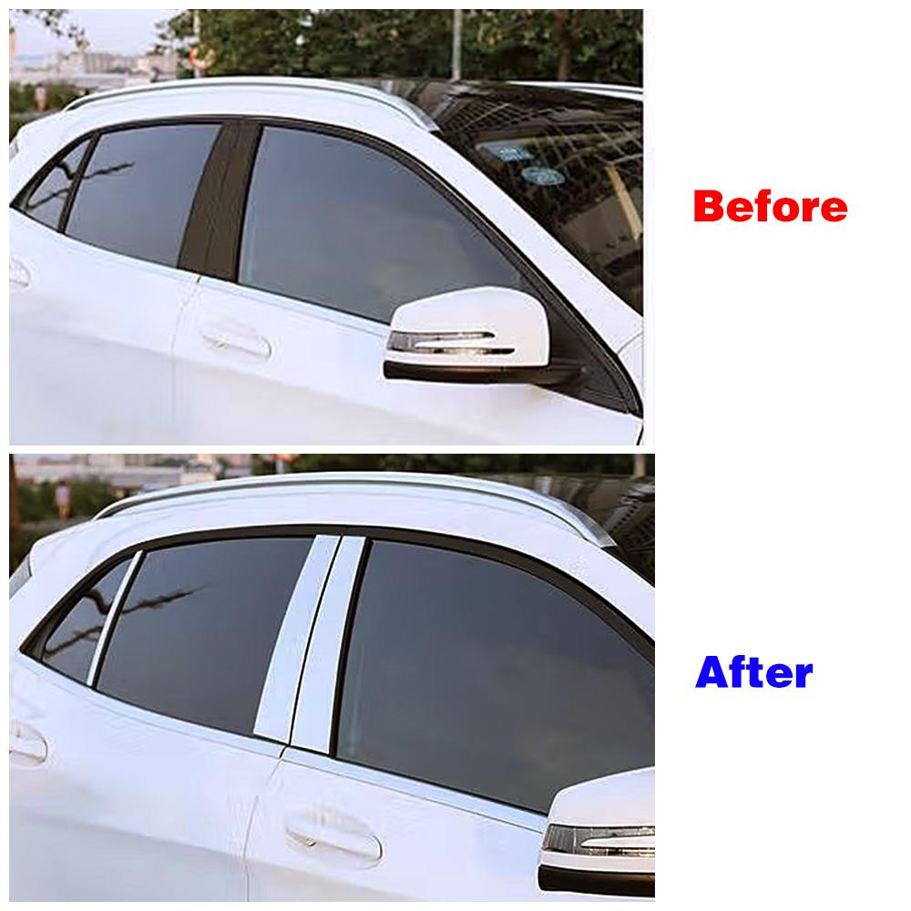 For Mercedes Benz A Class W176 2012 2018 Car Exterior Part Modify Window B C Pillar Sequin Decorate Trim Stainless Steel Sticker
