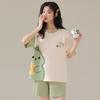 YINSLEEP Women's Summer Thin Short-Sleeve Pajamas, 2026 New Cartoon Style Loungewear Set, Suitable for Outdoor Wear