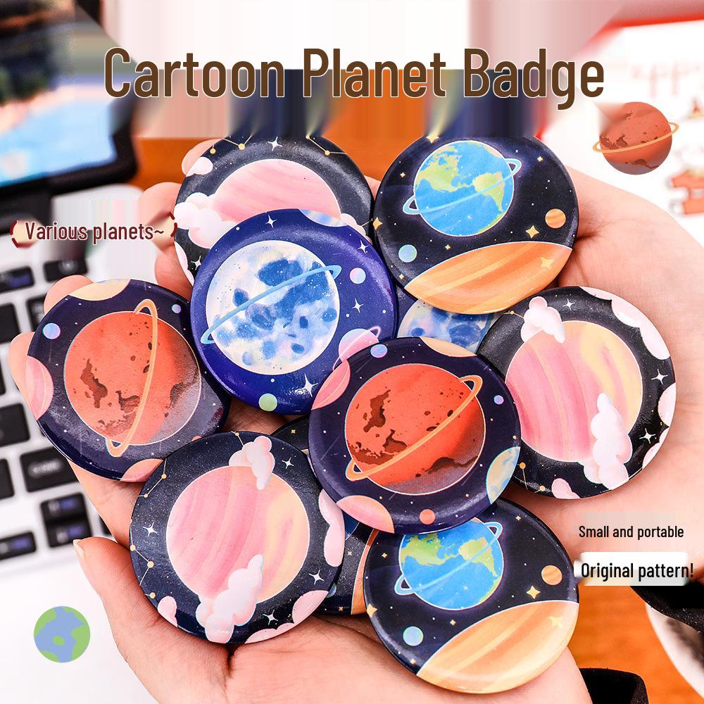 Cute Cartoon Planet Brooch - Student Clothing Decoration, Emblem Pin, Reward/Gift for Children s Day (June 1st)