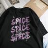 American Street Fun T-shirt Female Short Sleeved Summer Retro Harajuku Style Bf Pure Cotton Loose Couple Top Trendy Men  Women