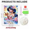 Disney Jasmine Series Pearl Effect Frameless Art | Magic Lamp Wish & Colorful Floral Design | Luxe Wall Decor for Contemporary Space & Gallery