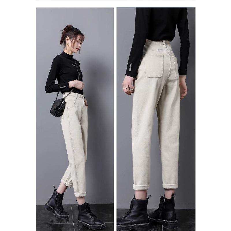 Harlan Jeans Women High Waist Loose Casual Slimming