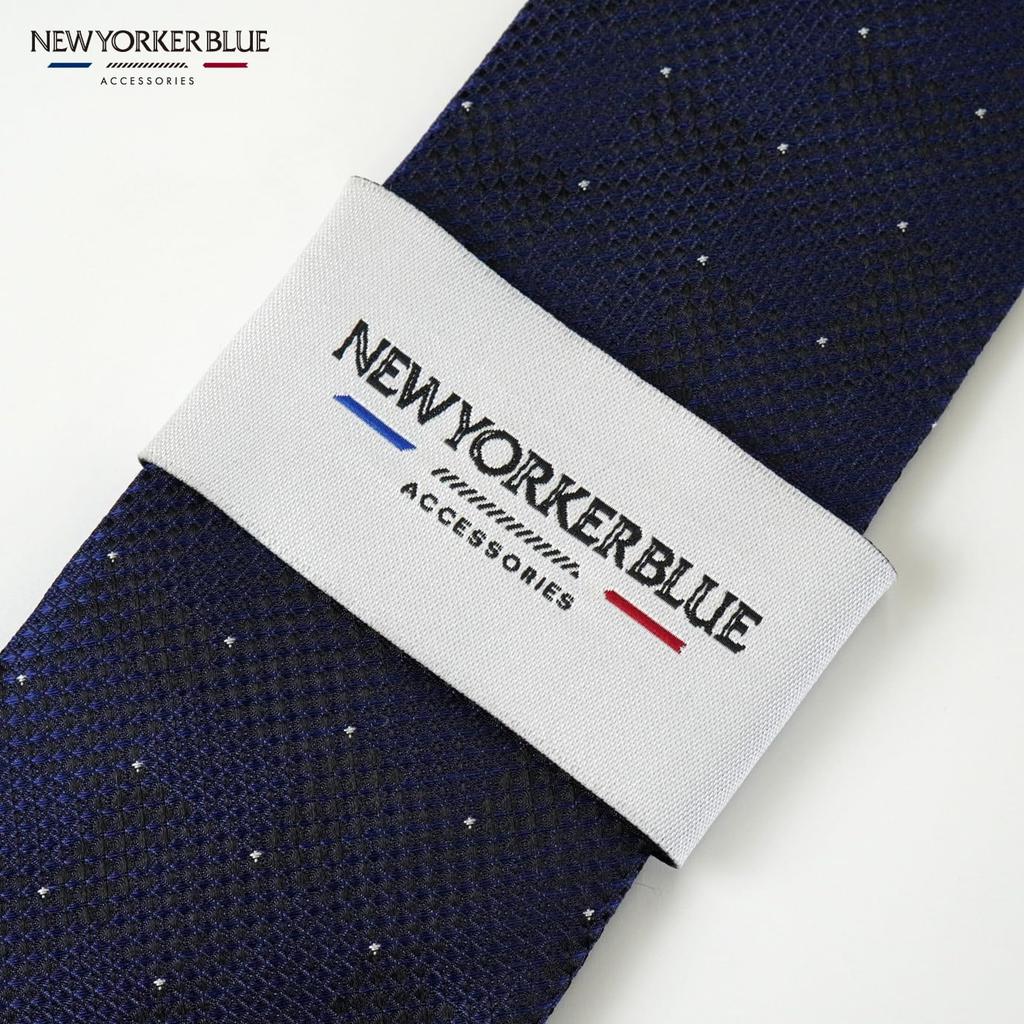 [Blu New Yorker] Fantasia a pois Cravatta NB916075 Blu Navy, Taglia Unica, Stile Abito da Lavoro, Regalo