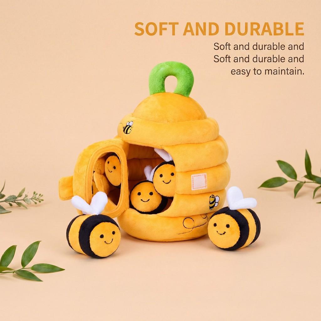 Plush Toy Bee House Sensory Fine Motor Skills Interactive Doll For Kids And Parent Play