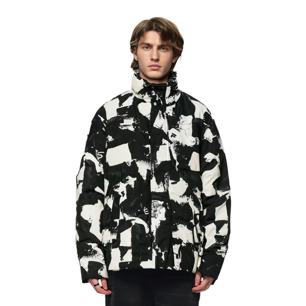FILA X Études Collaboration All-Over Print Zipper Stand Collar Long Sleeve Down Jacket Men outerwear F11M346901F-ZA