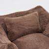 Giant Bean Bag Chair with pillow, Comfy Large Bean Bag Chairs for Adults and Kids, Faux Fur Floor Sofa for Living Room Bedroom Apartment,Khaki