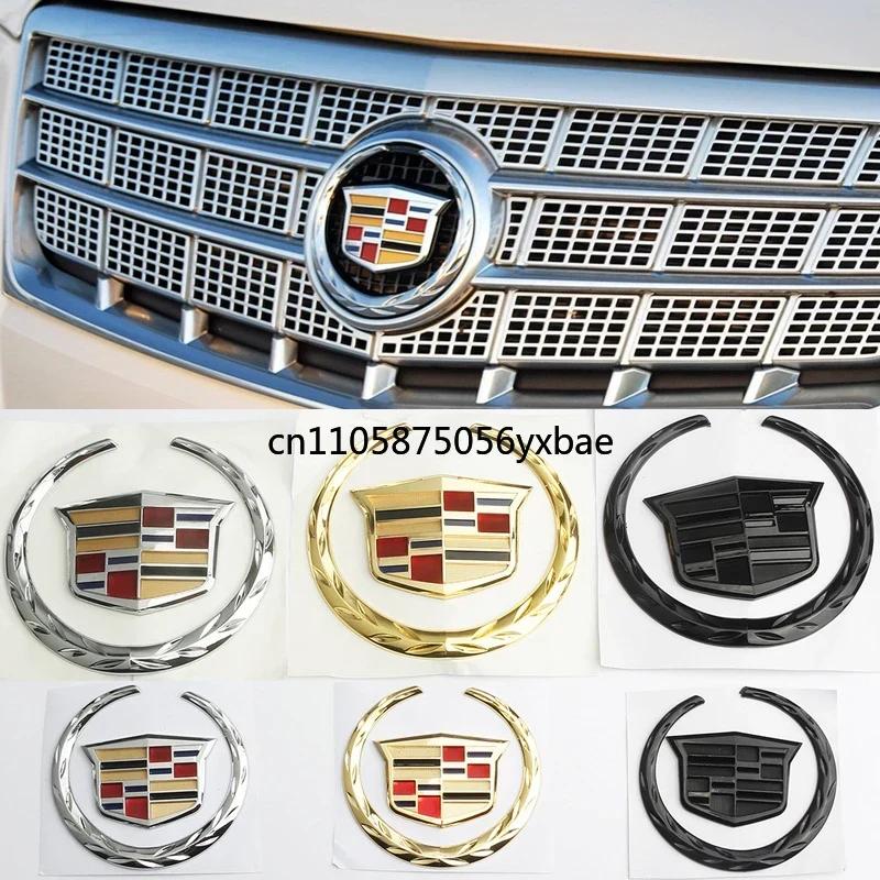 AABHQ1 ABS sliver/black Car Rear Trunk Boot Front Head Grille Badge 3D Logo Emblem for Cadillac SRX ATS XTS Auto Sticker Accessories