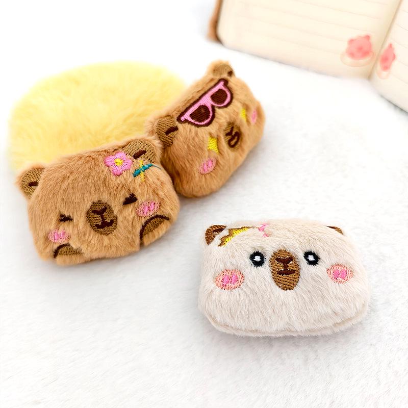 Capybara Cartoon Plush Brooch for Backpacks, Pendants, DIY Clothes, Shoes, and Hats Accessories