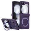 Full Coverage Magnetic Snap Case With 360 Rotating Stand Galaxy Z Flip 6 5 4 3 TPUPC Hybrid Shockproof Anti-Scratch