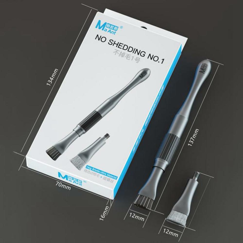 MAANT Dual-Head PCB Cleaning Brush Hard Bristle Steel Wire Anti-Static Board Chip Dust Removal Tool