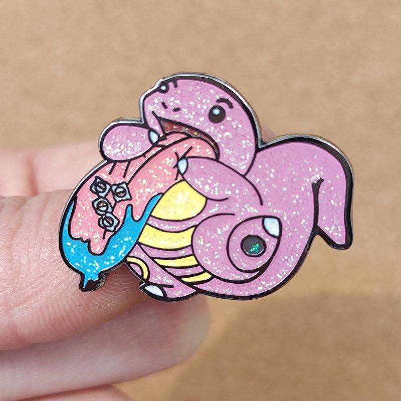 Squirtle Glitter Powder Hard Enamel Pins Brooch Collecting Lapel Badges Men Women Fashion Jewelry Gifts Adorn Backpack