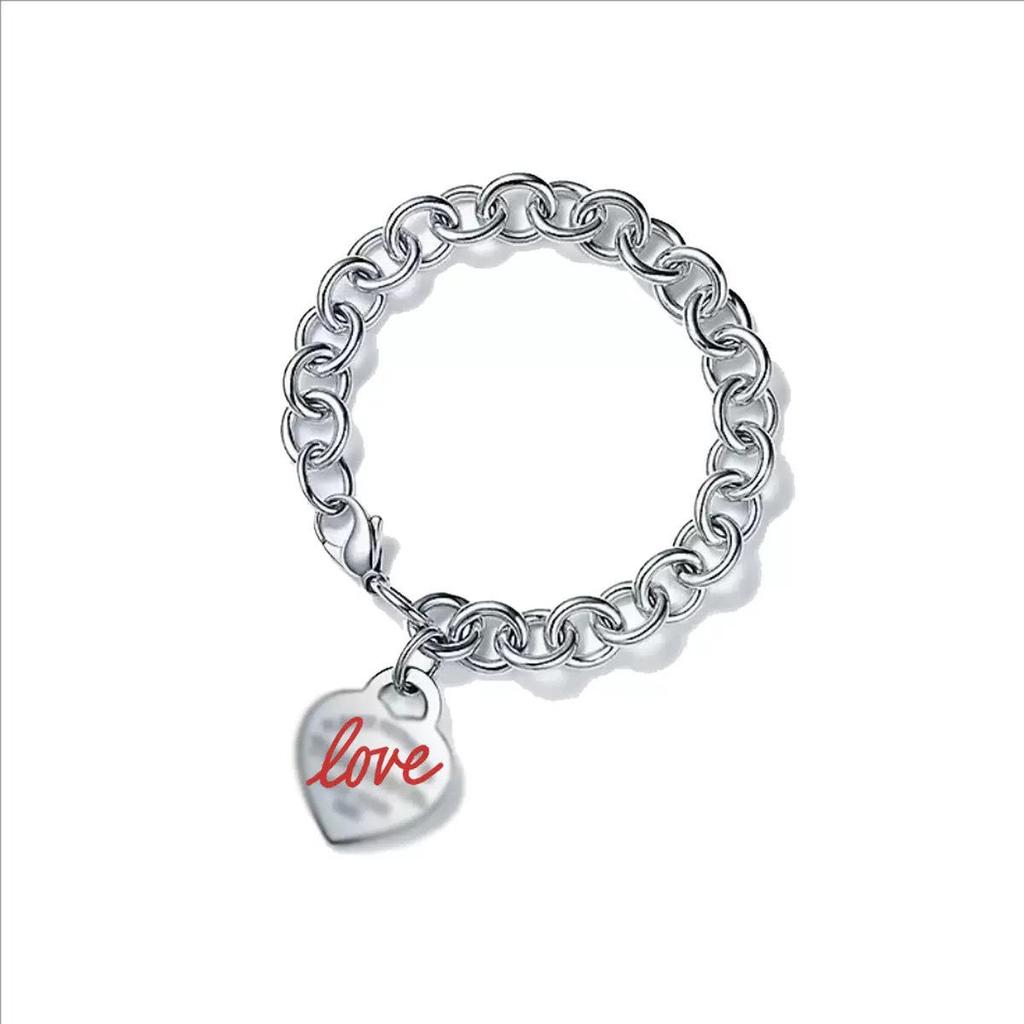 T-Familie Herzförmiges Emaille-Armband: Blaue, Rote, Rosa Herzen, Liebes-Rosenkranz, Runde Perlenkette - Perfektes Valentinstagsgeschenk für Freundin.
