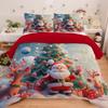 3PC Cartoon Christmas Duvet Cover Kawaii Elk Interesting Old Man Bedding Set (1Duvet Cover &2Pillowcases) No Filler/core