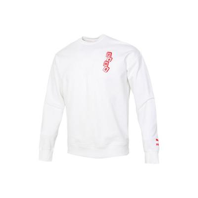 Puma New Year Mahjong Series Back Print Crew Neck Sweatshirt Men Tops White 531298-02