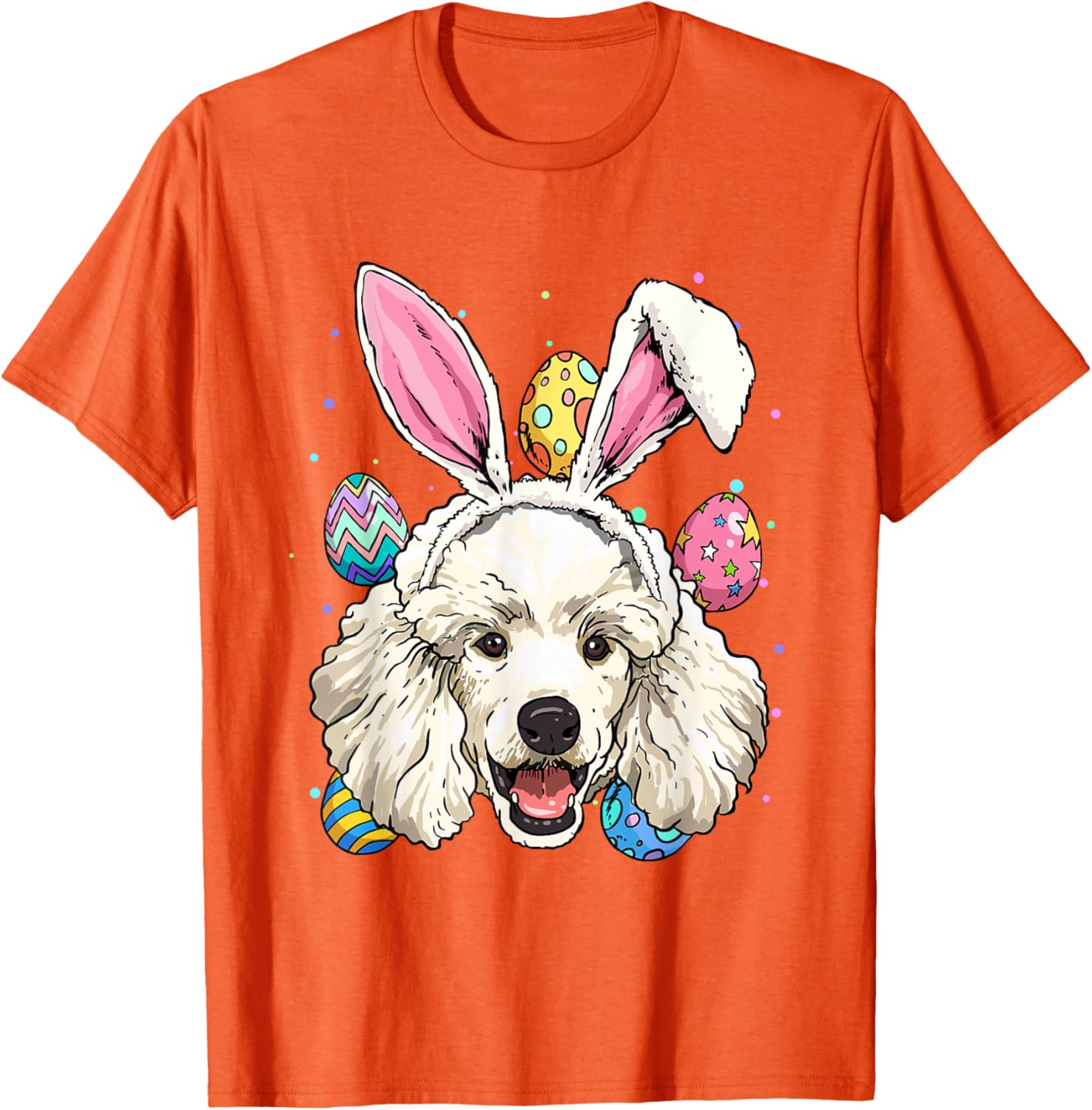 

Easter Bunny Poodle Dog Lover Graphic T-Shirt Funny Poodle Headwear Tee Casual Trip Apparel 4XL