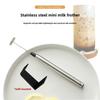 Handheld Stainless Steel Milk Frother With Stand For Coffee And Latte Art