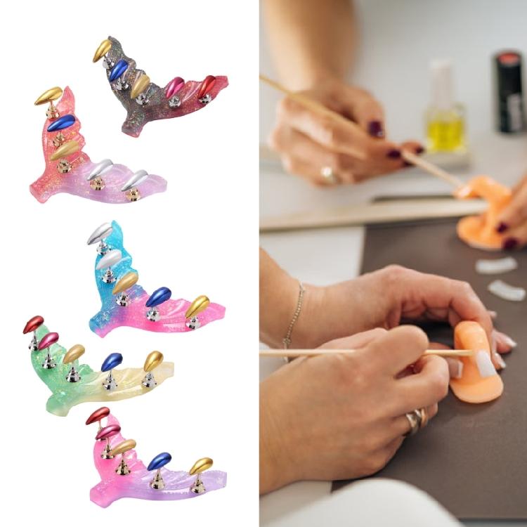 Acrylic Nail Stand for Painting Nails Press On,Fake Nail Tip Holder Magnetic Nail Practice Stand for Nail Art Decoration