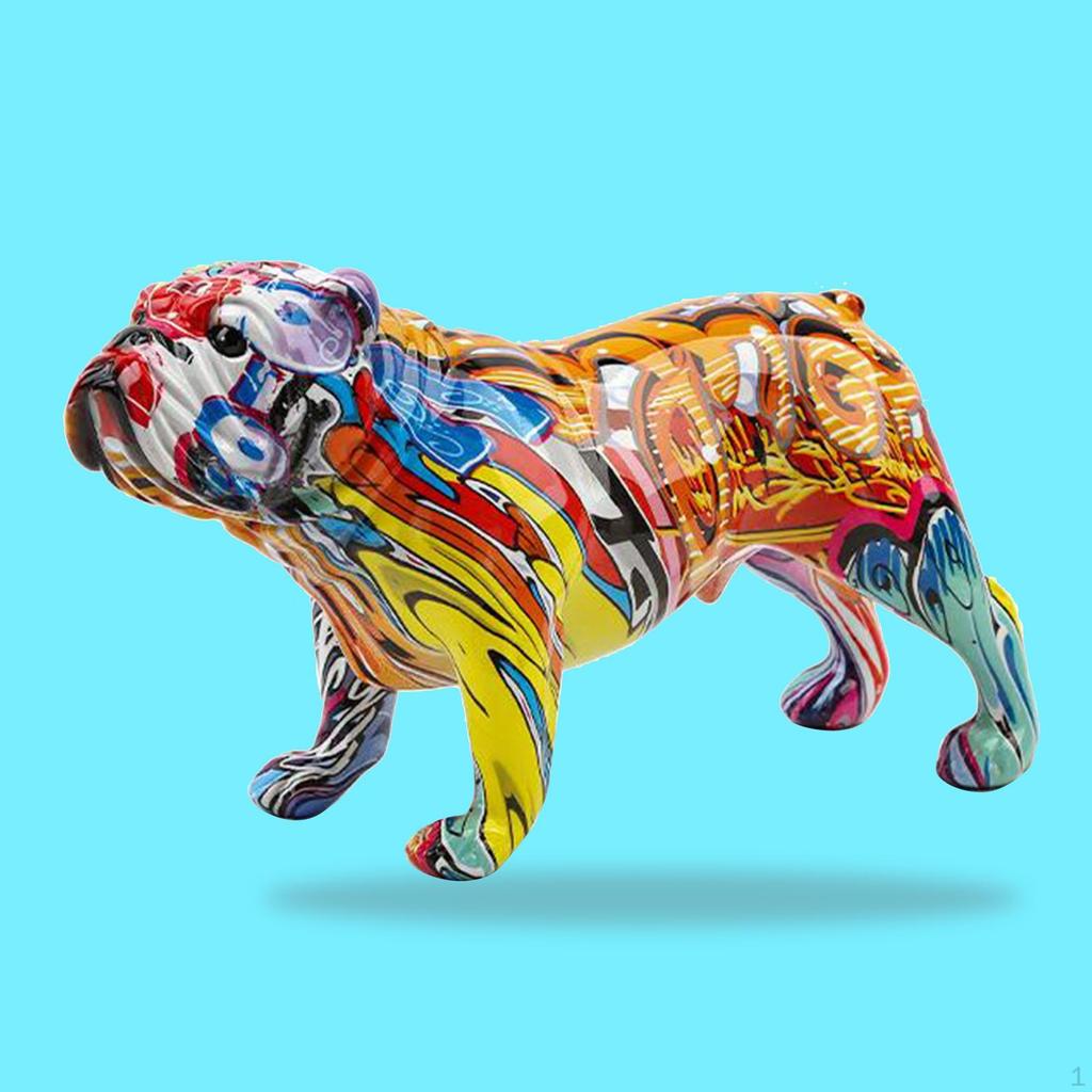 Figuren Skulptur Ornament, Nordischer Stil Malerei Hund Tiere Dekorative Harz Handwerk, für Schreibtisch