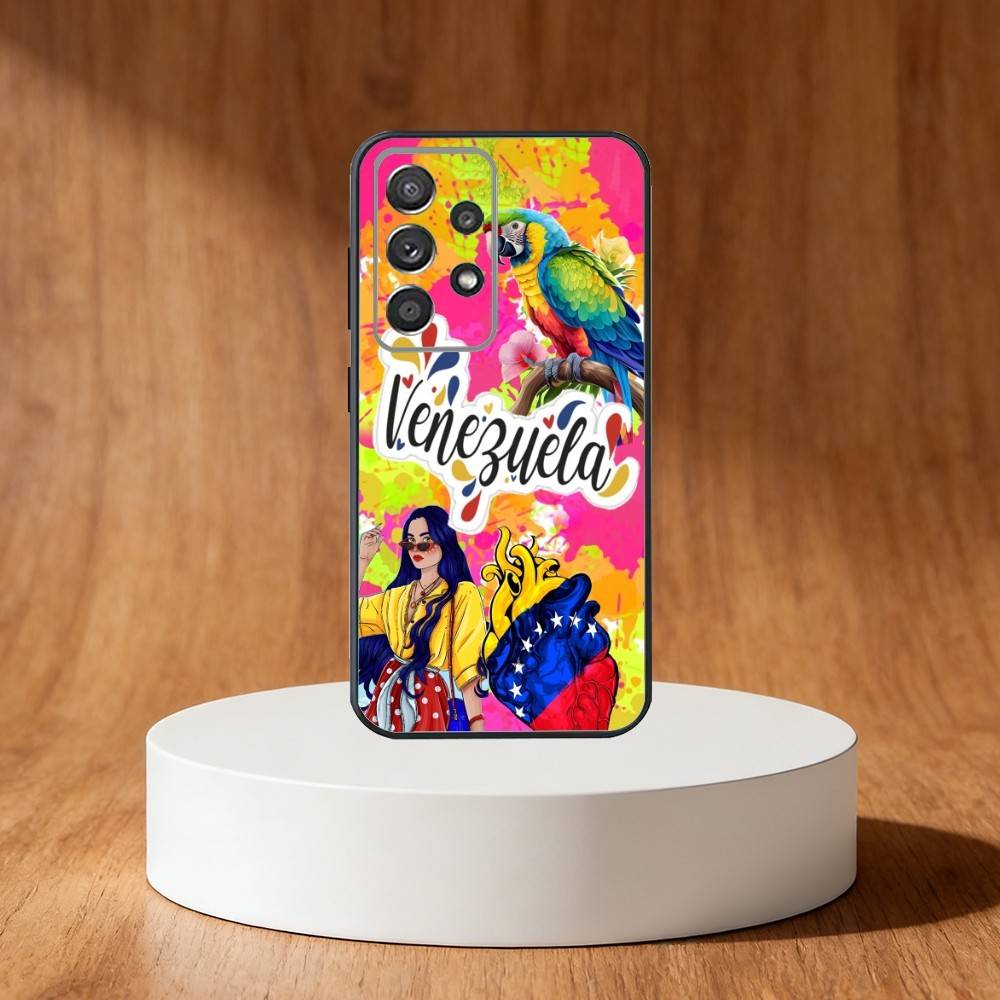 V-Venezuela Art Print Phone Case For Samsung S25,S24,S21,S22,S23,S30,Ultra,S20,Plus,Fe,Note,10,9,5G Black Cover