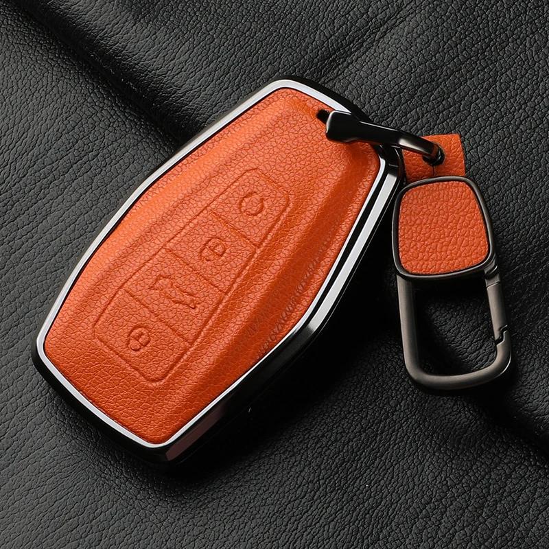 For Geely Car Key Case Cover  Coolray X6 X7 Geometry C Emgrand Global Kulrey Hawk Gx7 Okavango Nl3 Metal And Leather